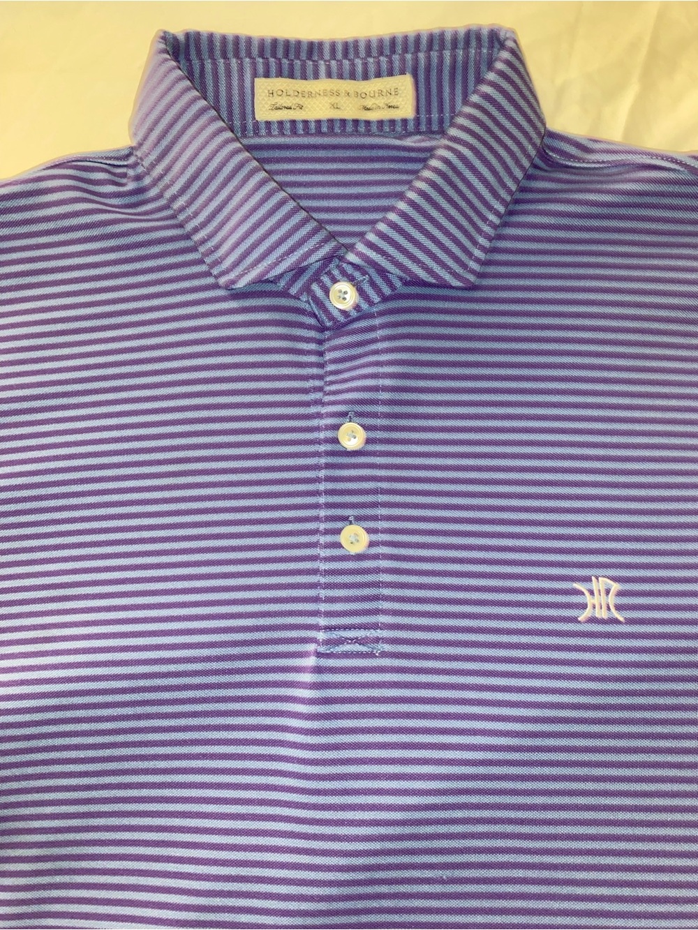 Holderness & Bourne Purple Striped Polo Shirt